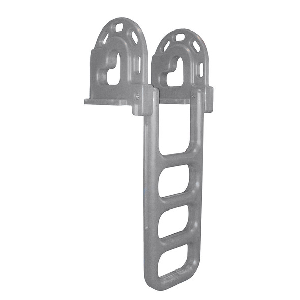 Dock Edge DE2064F Flip-Up Polyethylene Roto Molded 4-Step Dock Ladder - Grey