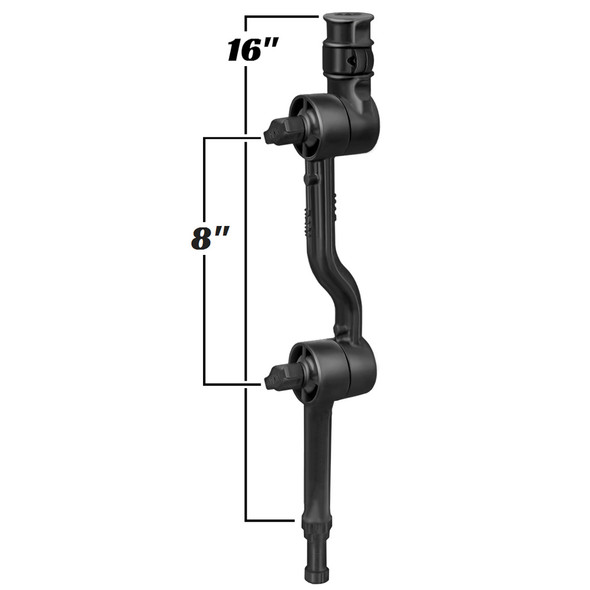 RAM Mounting Systems Adjustable Adapt-A-Post 16-Inch Extension Arm for Fishing Rod Holders