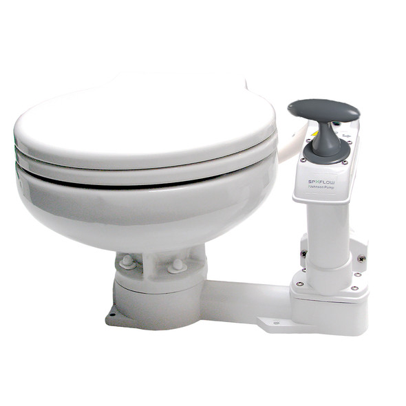 Johnson Pump AquaT Manual Marine Toilet - Super Compact, Reliable & Space-Saving