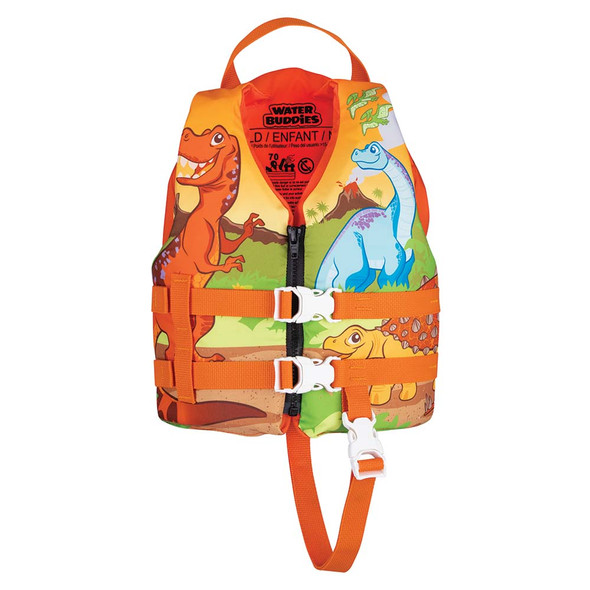 Full Throttle Water Buddies Dinosaur Child Life Vest 30-50 lbs, Type III