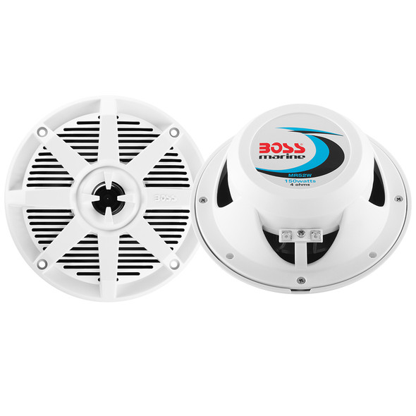 Boss Audio MR52W 5.25-Inch Marine Waterproof Speaker - White, 150W Power Handling