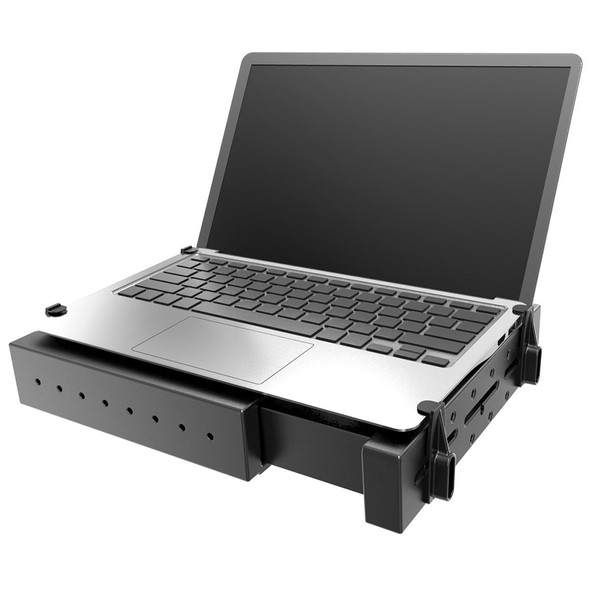 RAM Mounting Systems RAM-101-DAN1U Tough-Tray Double Ball Mount with Double U-Bolt Rail Base for Secure Laptop Mounting