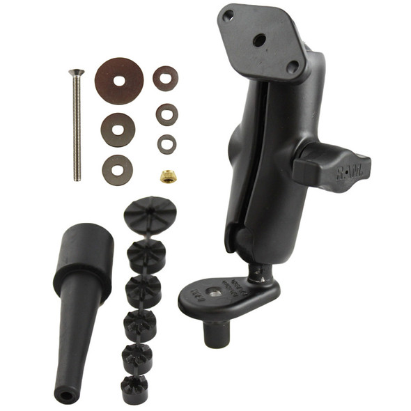RAM Mounting Systems Fork Stem Motorcycle Base with Double Socket Arm and Diamond Adapter – Part RAM-B-176U