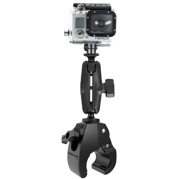 RAM Mounting Systems Medium Tough-Claw Mount with Custom GoPro Hero Adapter