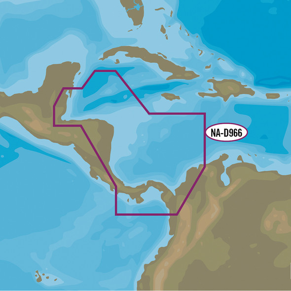 C-MAP 4D NA-D966 Belize to Panama Local Marine Navigation Chart for Raymarine, Furuno, Standard Horizon, and Humminbird