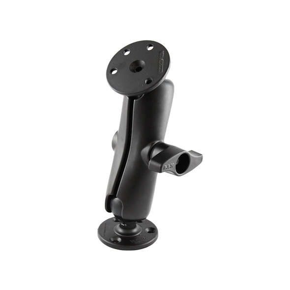 RAM Mounting Systems D Size 2.25-Inch Ball Mount with Double Socket Arm and Round Plate Set