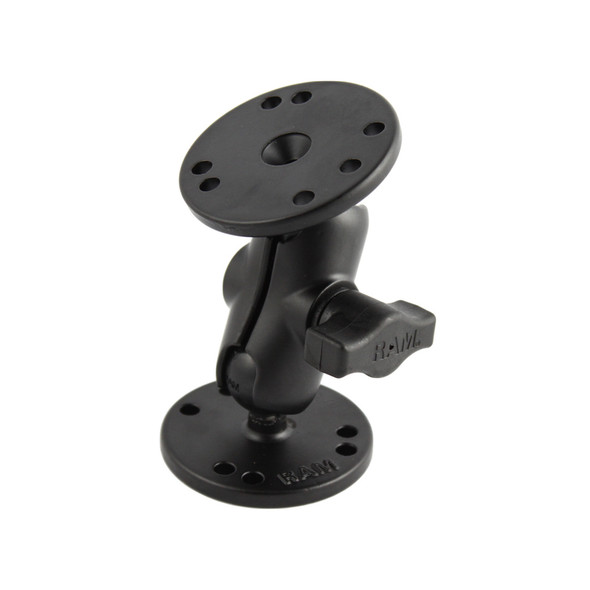 RAM Mounting Systems RAM-B-101-A 1-Inch Diameter Ball Mount with Short Arm and 2.5-Inch Round Bases