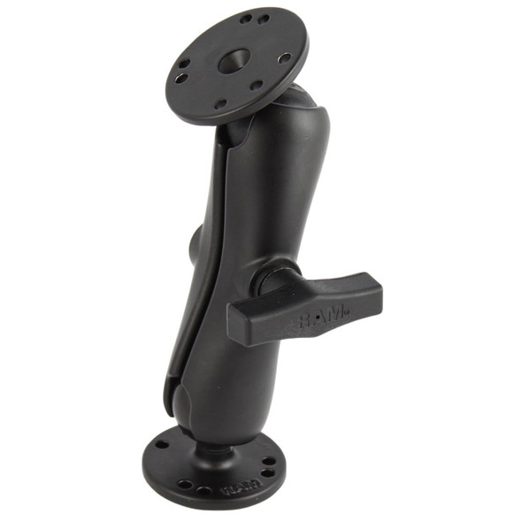 RAM Mounting Systems 1.5-Inch Ball Double Socket Arm with Two 2.5-Inch Round Bases – AMPs Pattern
