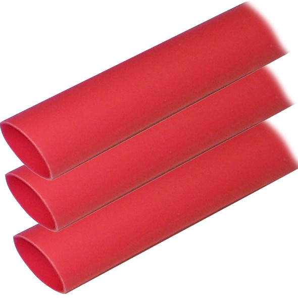 Ancor Adhesive Lined Heat Shrink Tubing 1-inch x 12-inch, Red, 3-Pack