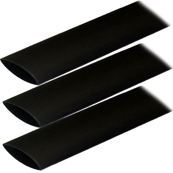 Ancor Adhesive Lined Heat Shrink Tubing 1 Inch x 3 Inches - Black, 3-Pack