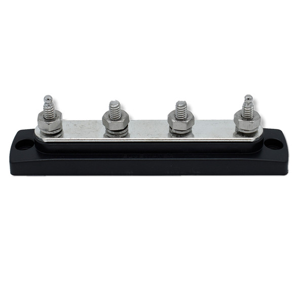 Bluewater 4-Gang Common Stud Busbar - Black for Marine and RV Wiring