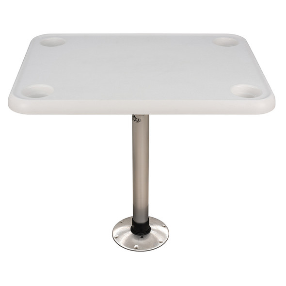 Springfield Marine 16x28 Inch Rectangle Table Package with White Thread-Lock Finish