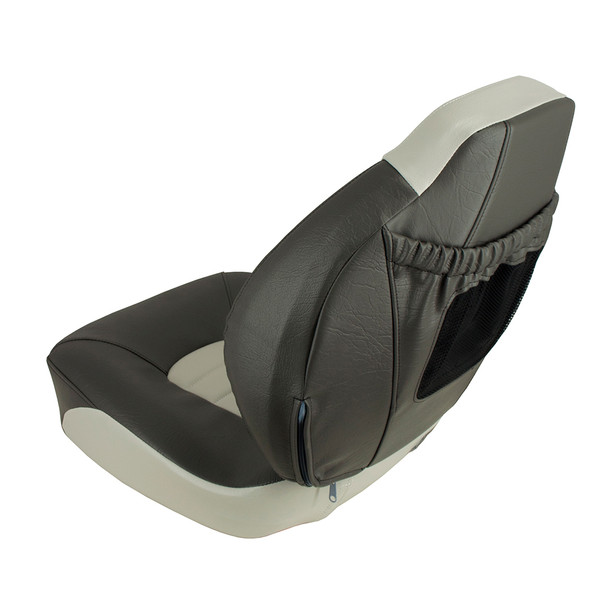 Springfield Marine Fish Pro Mid Back Folding Seat - Charcoal/Grey for Boat Comfort and Support