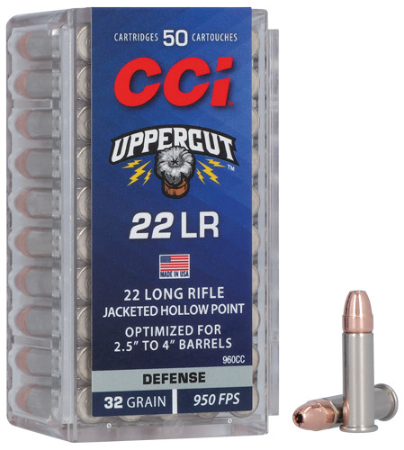 CCI Uppercut 22LR 32 Grain Jacketed Hollow Point Ammo - Optimized Velocity for Barrels