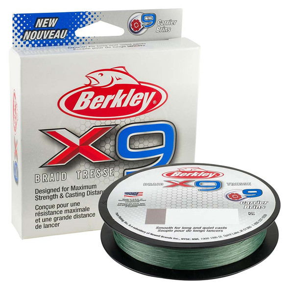Berkley x9 Braid Low-Vis Green Fly Line, 100 lb Test, 219 Yards - Model X9B330100-22