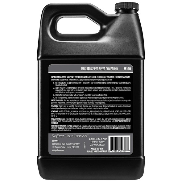 Meguiar's Pro Speed Compound 1 Gallon – Fast Cutting Body Shop Safe Polish for Deep Scratch Removal