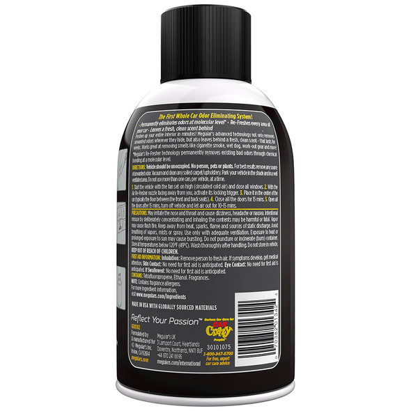 Meguiar's G181302 Whole Car Air Refresher Odor Eliminator with Black Chrome Scent