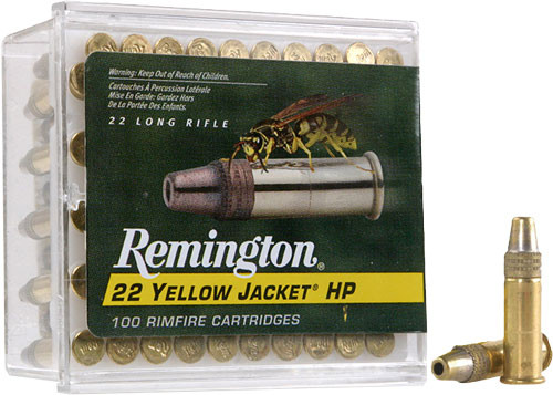 Remington Yellow Jacket .22 Long Rifle Ammunition - 1500 FPS Lead Hollow Point, 33 Grains, 100 Rounds
