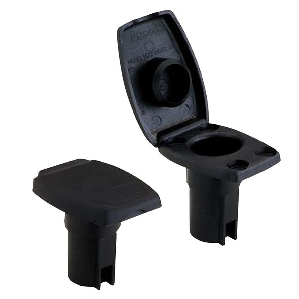 Attwood Marine Oval 2-Pin Base for Angled Poles - Black