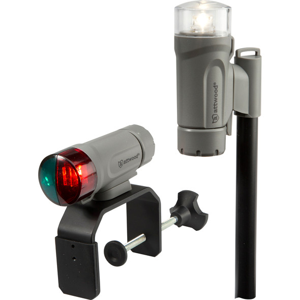 Attwood Marine Clamp-On Portable LED Light Kit - Marine Gray, Part #14190-7