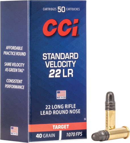 CCI Standard .22 LR 40 Grain Lead Round Nose Ammunition - 50 Rounds