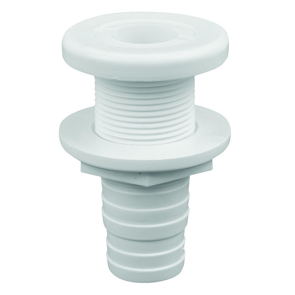 Attwood Marine White Plastic Thru-Hull Fitting - 1-1/8 inch Inner Diameter