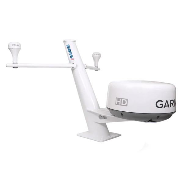 Seaview PMA100SV2 30-Inch Tapered Closed Dome Aft Leaning Radar Mount with Removable Spreaders and 10x10 Base Plate