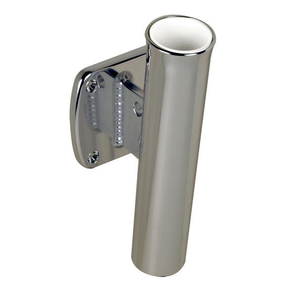 C.E. Smith Single Aluminum 5 Transom Mount Rod Holder with White Vinyl Liner