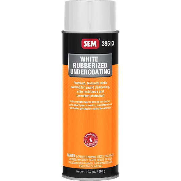 SEM Rubberized Undercoating 24oz Aerosol Can - White for Rust and Sound Dampening