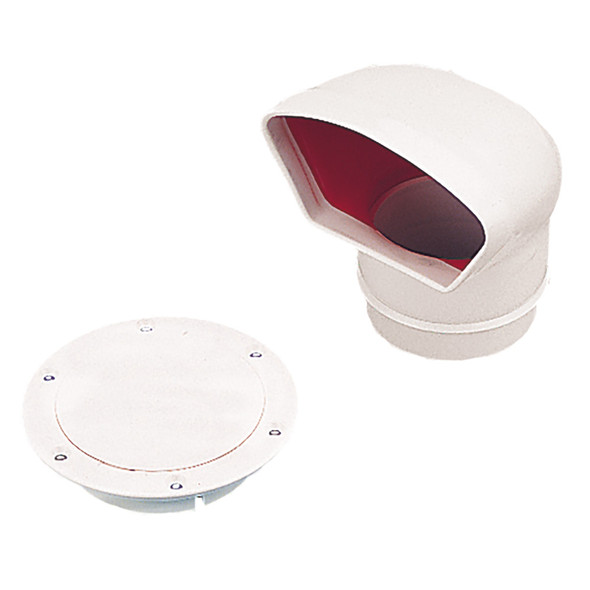 Sea-Dog Low Profile Cowl Vent with Snap-On Deck Plate - Dip Molded PVC, Part 727130-3