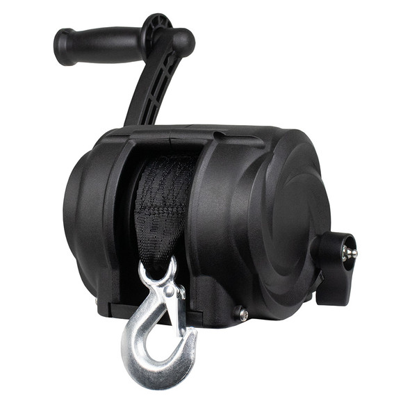 Powerwinch Premier Series 2000lb Trailer Winch with 8-inch Crank Arm - Carbon Black