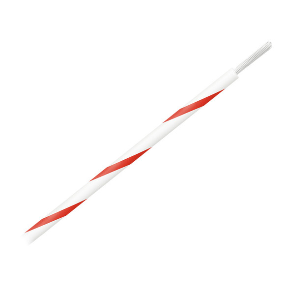 Pacer 16 AWG Gauge Striped Marine Wire 500 ft - White with Red Stripe