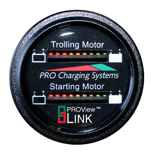 Dual Pro Battery Fuel Gauge - Marine Dual Read Battery Monitor for 12V/24V Systems with 15' Cable