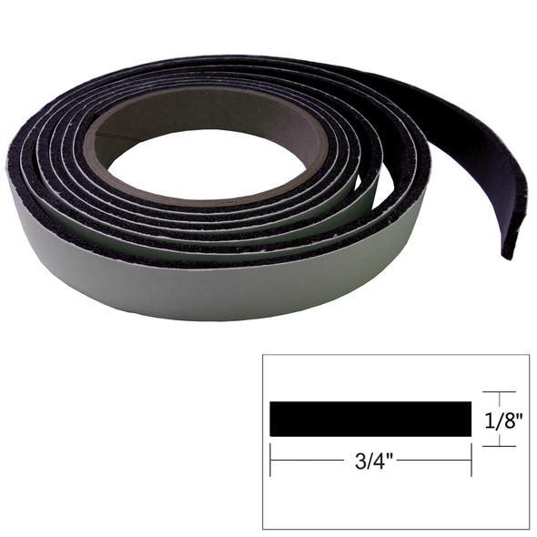 TACO Marine Hatch Tape 8 Feet Long, 3/4 Inch Wide, Black for Marine Sealing