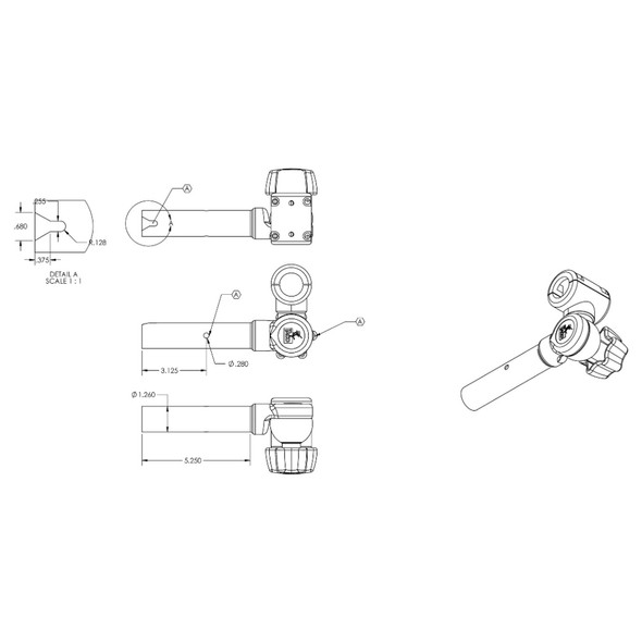 TACO Marine ShadeFin Adjustable Clamp-On Pipe Mount T10-3000-7 for Boats