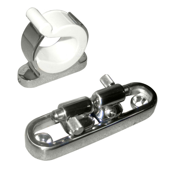 TACO Marine Stainless Steel Adjustable Reel Hanger Kit with Rod Tip Holder - Model F16-2810-1