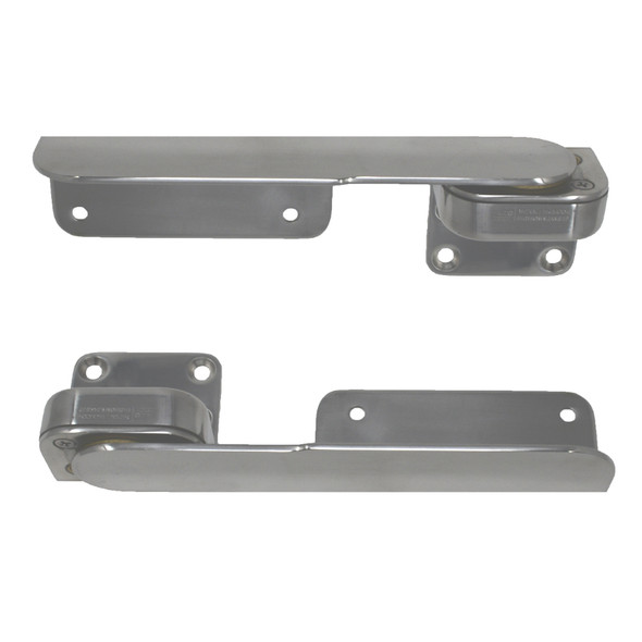 TACO Marine Command Ratchet Hinges - 9-3/8 Inch Polished 316 Stainless Steel Pair