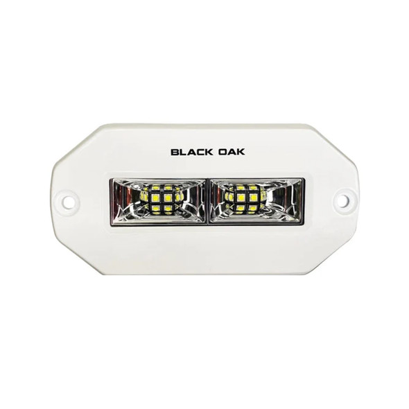 Black Oak LED 4-Inch Marine Flush Mount Spreader Light - White Housing, Pro Series 3.0
