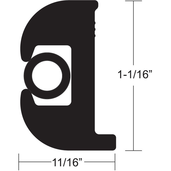 TACO Marine Flex Vinyl Rub Rail Kit - Black with Black Insert, 50 Feet, 1-1/16 Inch