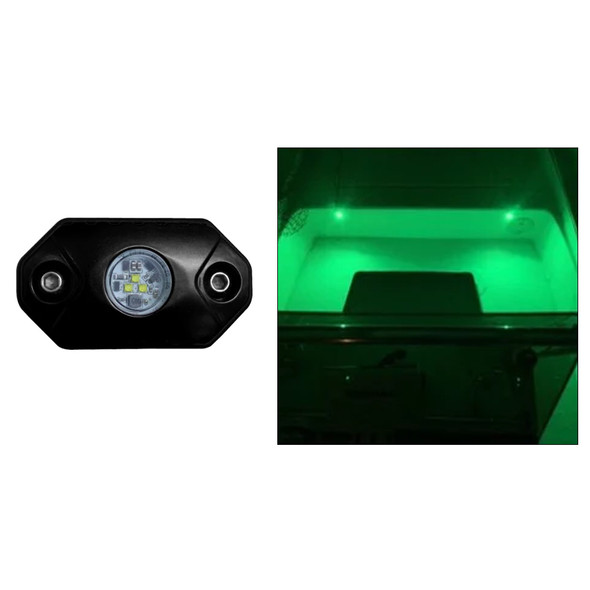 Black Oak LED RL-G Green Rock Accent Light with Black Housing for Off-Road Vehicles