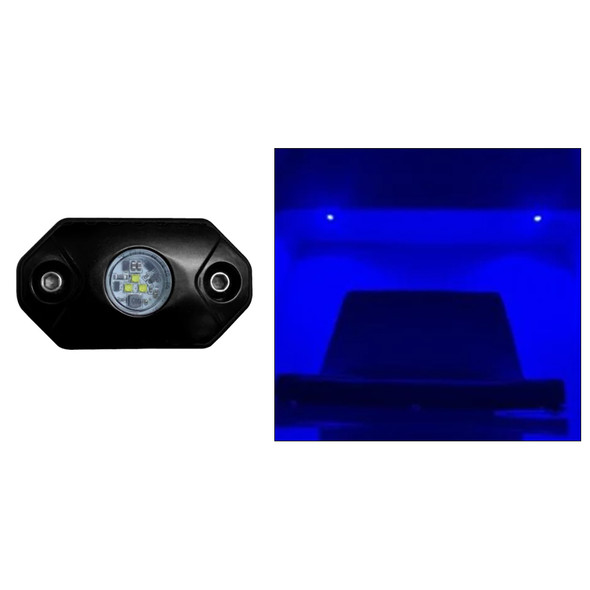 Black Oak LED Rock Accent Light - Blue - Black Housing for Off-Road Vehicles