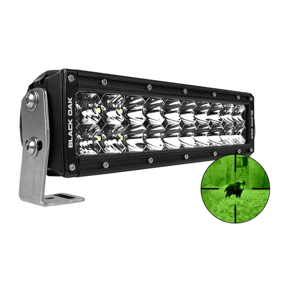 Black Oak LED Pro Series 3.0 10-Inch Infrared Double Row LED Light Bar with Combo Optics and Black Housing