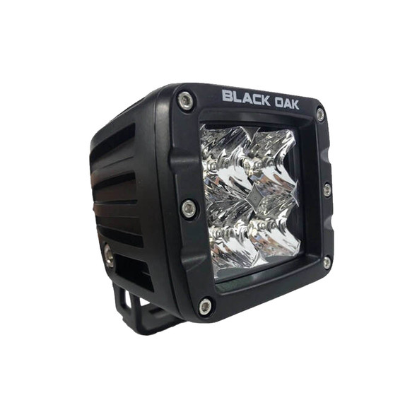 Black Oak LED 2-Inch Flood Optics Pod Light - Pro Series 3.0 with Black Housing