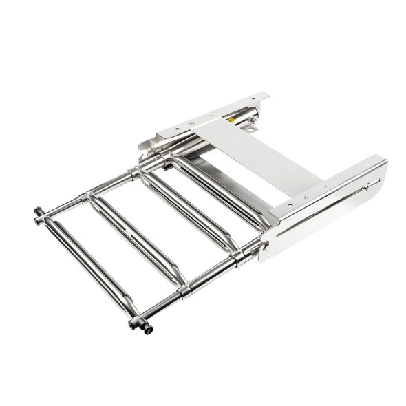 Whitecap 304 Stainless Steel 4-Step Sliding Under Platform Ladder – Heavy Duty, Compact Design