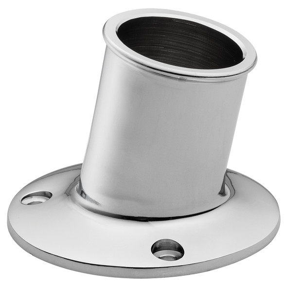 Whitecap Top-Mounted Flag Pole Socket CP Brass 1-1/4" ID - Durable Marine Mounting Hardware