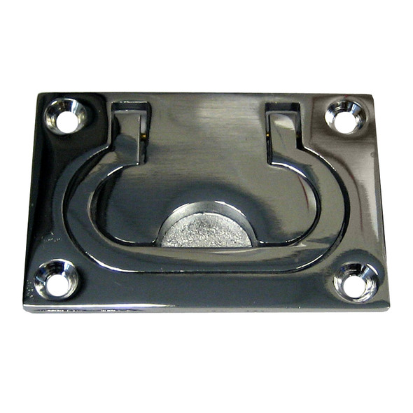 Whitecap Flush Pull Ring CP Brass 3 x 2 inches - Durable Chrome Plated Handle for Cabinets and Drawers