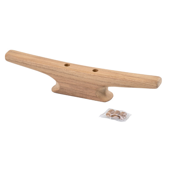 Whitecap 10-Inch Teak Cleat - Versatile Hardware for Marine and Home Use