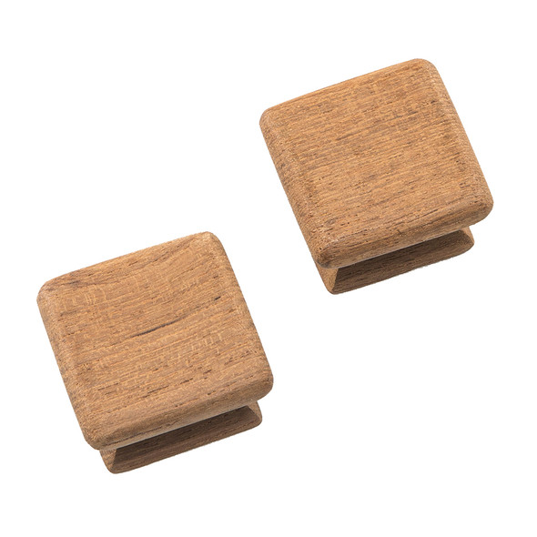 Whitecap Teak Square Drawer Knob 1-1/8 inch - 2 Pack