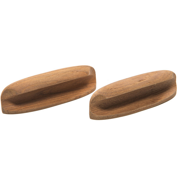 Whitecap Teak Oval Drawer Pull 4-inch Pack of 2 - Stylish Surface Mount Hardware