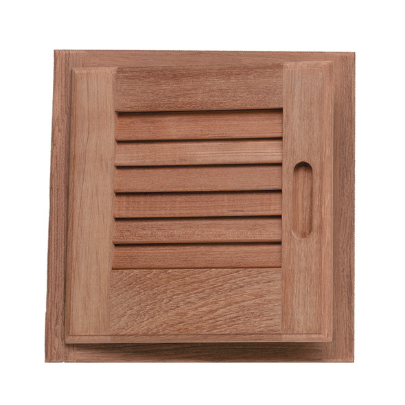 Whitecap Teak Louvered Door & Frame – Left Hand, 12 x 12 Inches